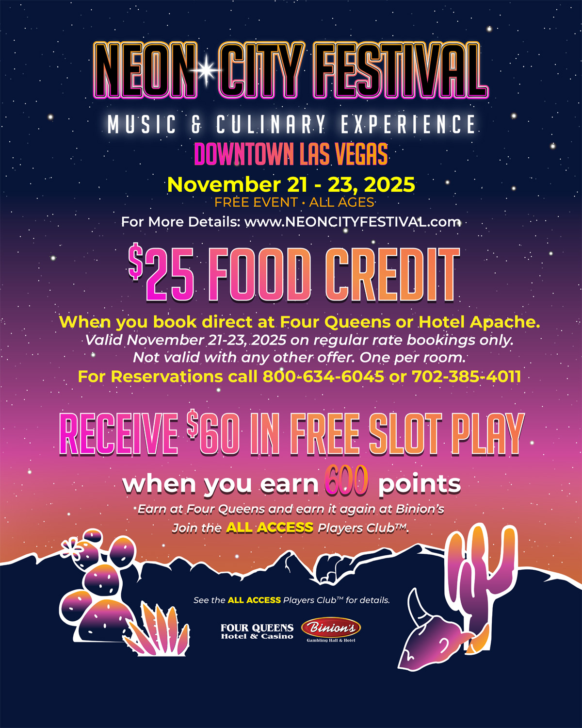 Neon City Festival: November 21st - 23rd, 2025